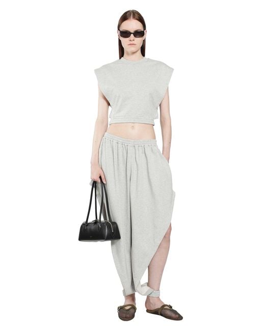 Alaïa Gray Fleece Jersey Pointed Pants