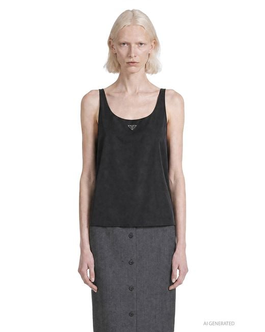 Prada Black Re-Nylon Tank Top