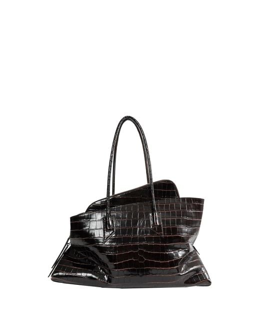 The Attico Black La Passeggiata Medium Top Handle Bag