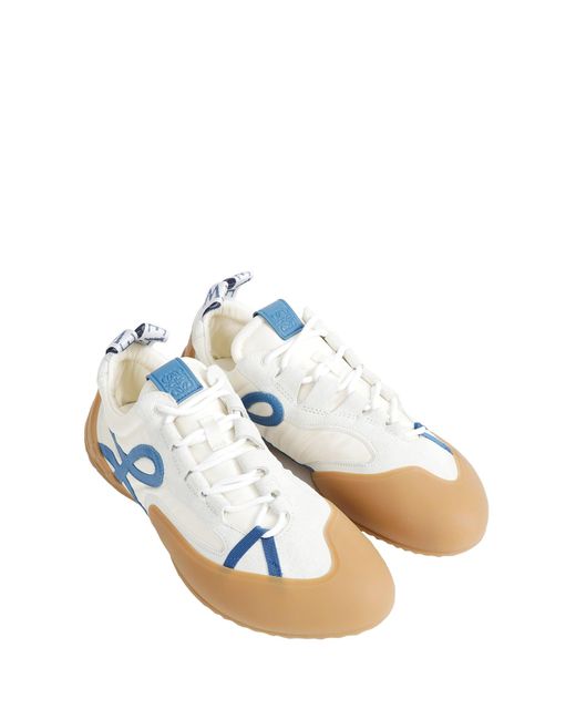 Loewe Blue Nylon And Suede Grip Sneakers for men