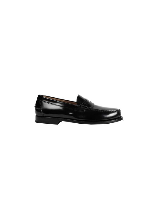 Prada Black Brushed Leather Loafers for men