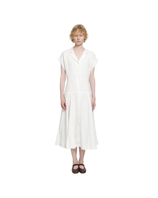 Polo Ralph Lauren White Linen Cap Sleeve Shirt Dress