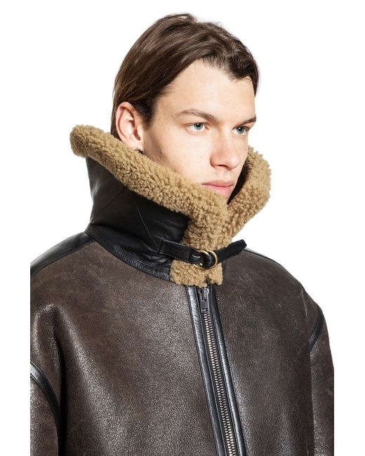 Lemaire Black Shearling Jacket for men