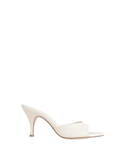 Aeyde White Samia Stiletto Mules