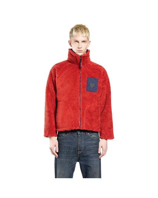 Human Made Red Fleece Jacket for men