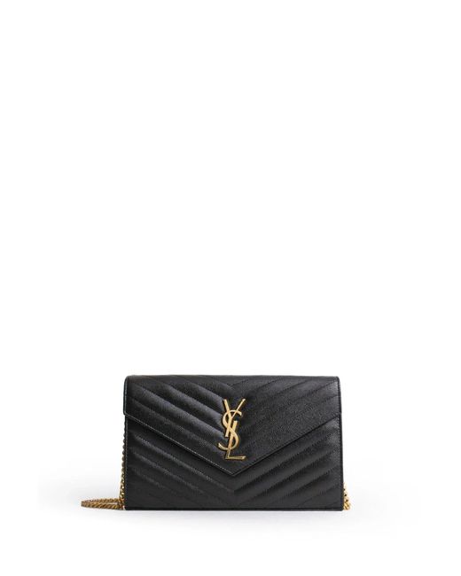 Saint Laurent Black Monogram Chain Wallet