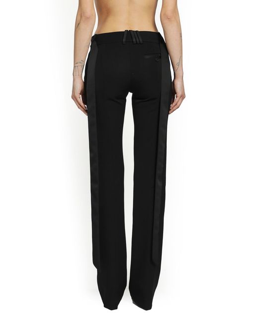 The Attico Black Gabardine Straight Leg Trousers
