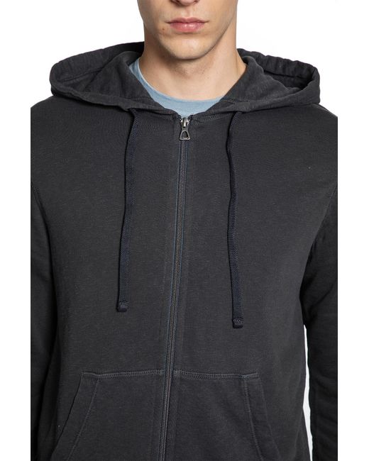 James Perse Gray Vintage French Terry Zip Up Hoodie for men