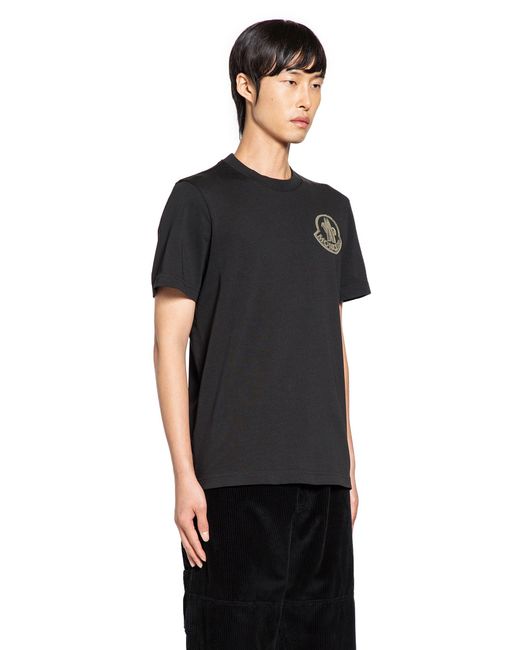 Moncler Black Logo Cotton T-Shirt for men
