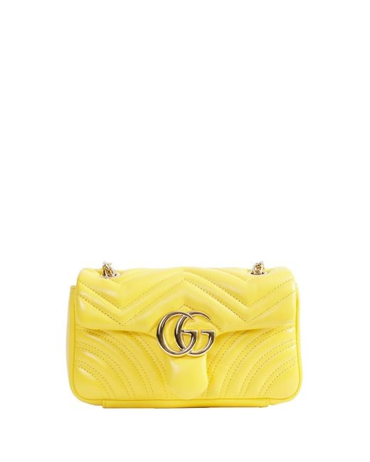Gucci Yellow Gg Marmont Shoulder Bag