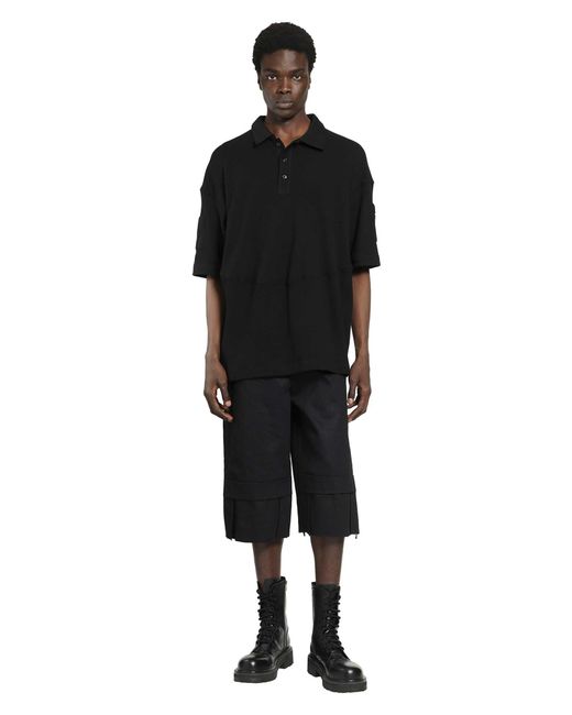 BRYAN JIMENE`Z Black Denim Bunker Bermudas for men