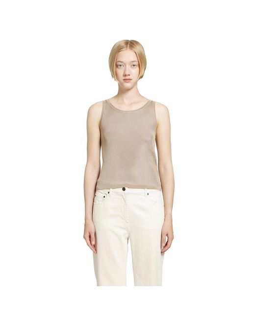 Saint Laurent Natural Viscose Tank Top