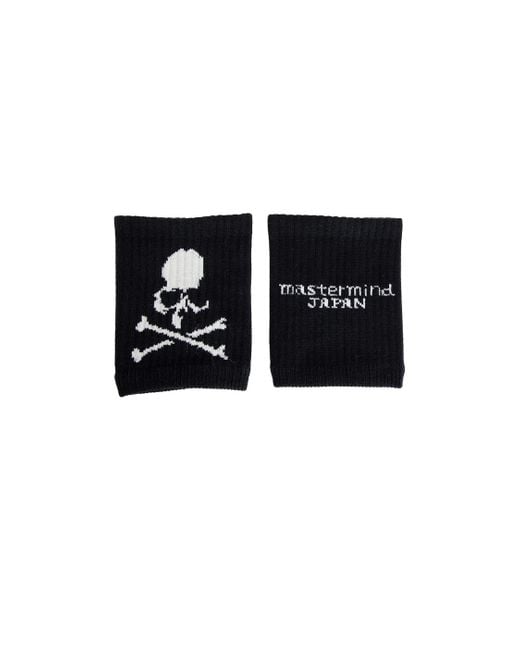 MASTERMIND WORLD Black Distressed Wrist Bands for men