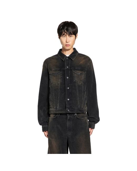 Acne Black Giacca Di Velluto A Coste for men