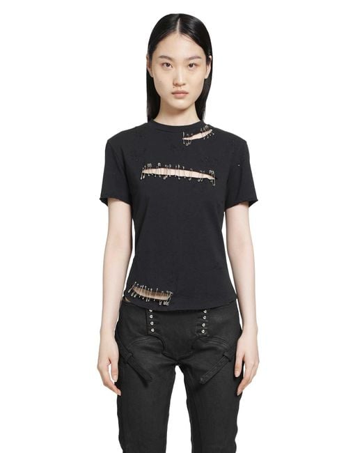 Dilara Findikoglu Black Safety Pin T-Shirt