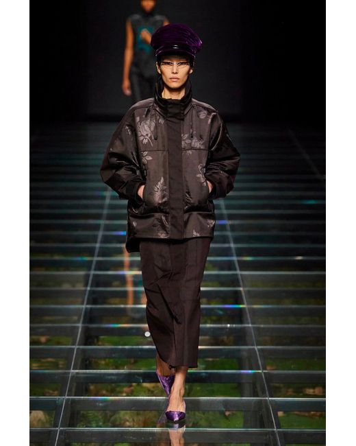 Prada Brown Floral Jacquard Nylon Jacket