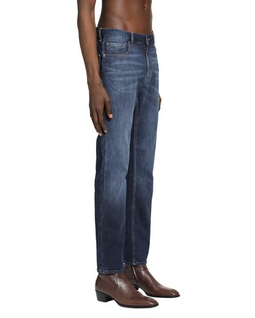 Emporio Armani Blue J76 Straight-Leg Jeans for men