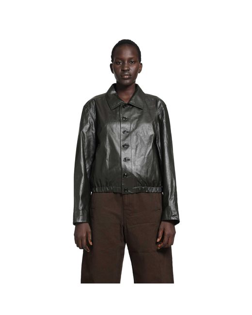 Lemaire Black Soft Leather Blouson Jacket