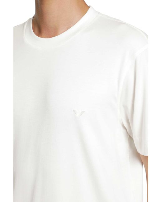 Emporio Armani White Stretch Silk Modal T-Shirt for men