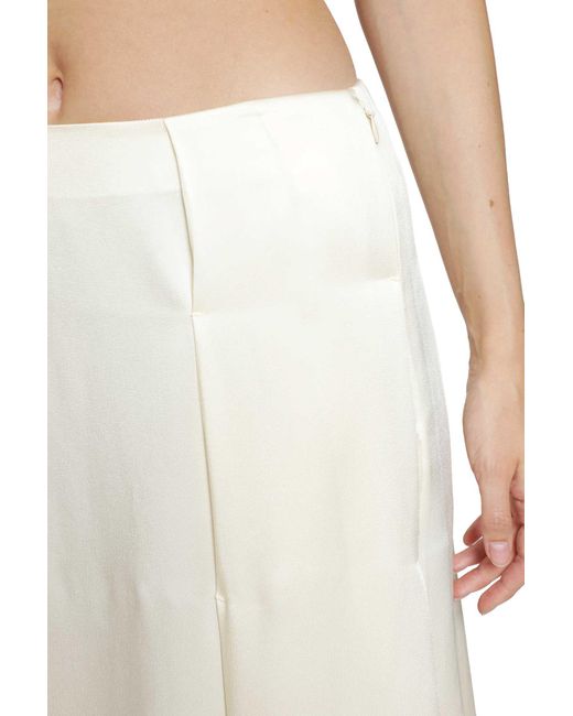 Jil Sander White Envers Satin Pleated Skirt