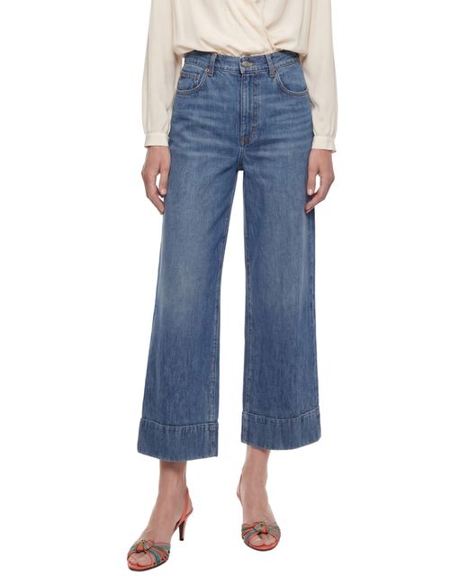 Valentino Blue Cropped Flare Jeans