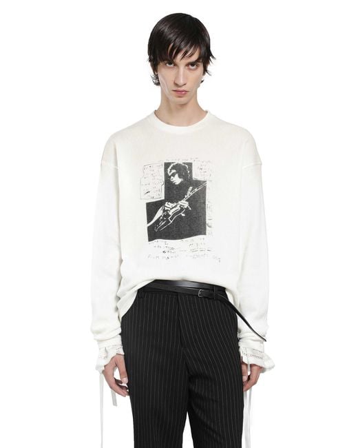 Ann Demeulemeester White Emil 'The Night Whisper' Long Sleeve T-Shirt for men