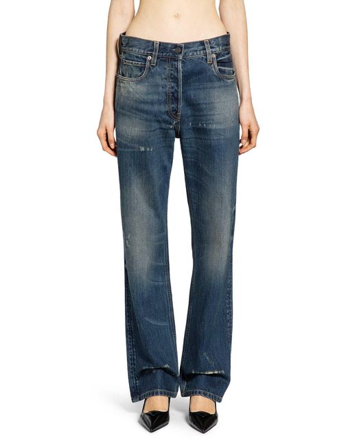 Prada Blue Straight Leg Washed Denim Jeans