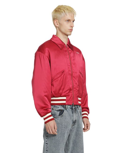 Second Layer Red Aces Satin Club Jacket for men