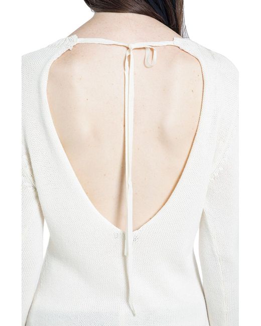 Ann Demeulemeester White Weja Open Back Sweater