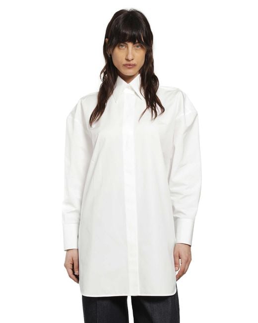 Givenchy White Asymmetric Poplin Shirt