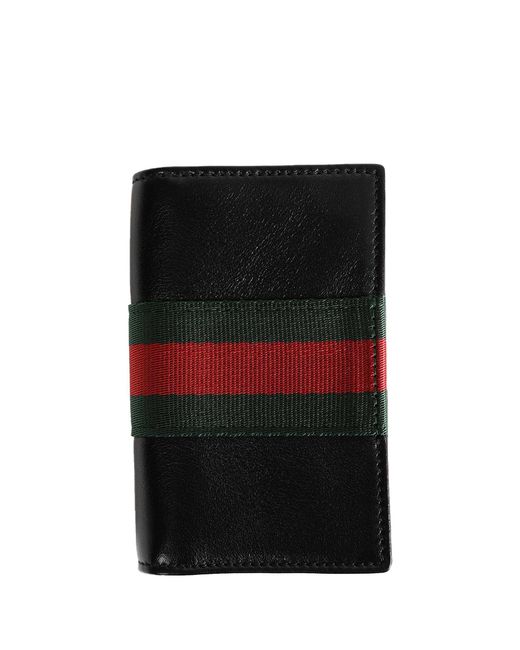 Gucci Black Web Trademark Card Case for men