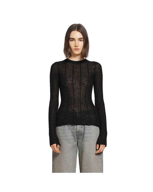 Haikure Black Sey Semi-Sheer Knitwear