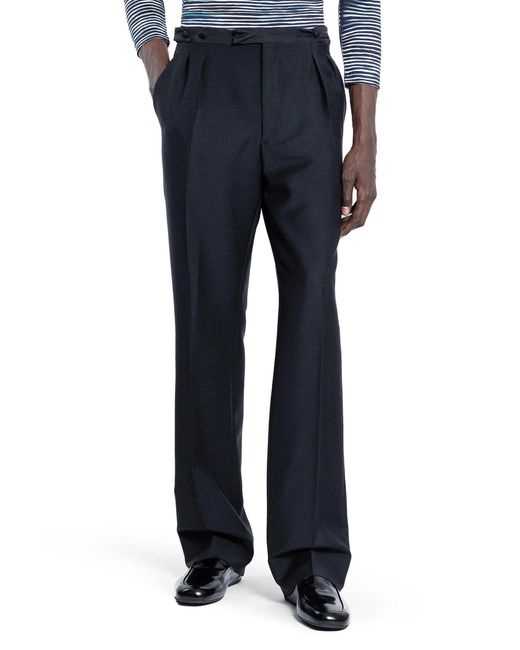 Prada Blue Mohair Wool Trousers for men