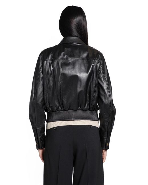 Max Mara Black Biada Leather Jacket