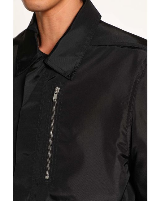 Rick Owens Black Zip-Front Jacket for men