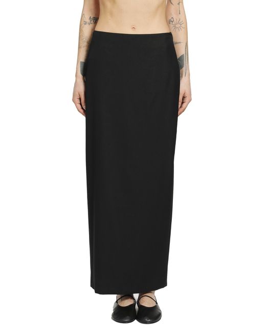 The Row Black Bartelle Wool Skirt