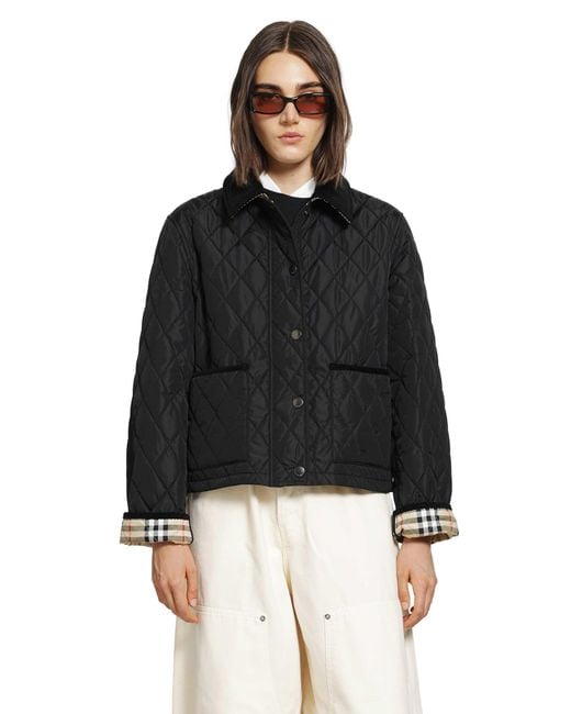 Burberry Black Cropped Quilted Nylon Jacket