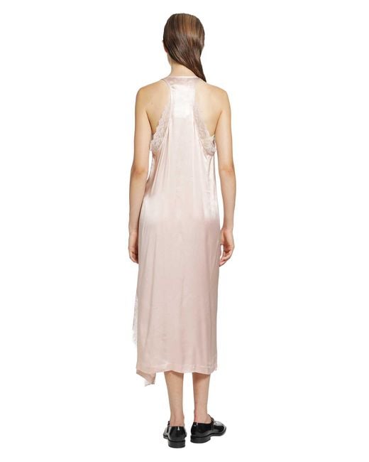 Maison Margiela Pink Silk Slip Midi Dress