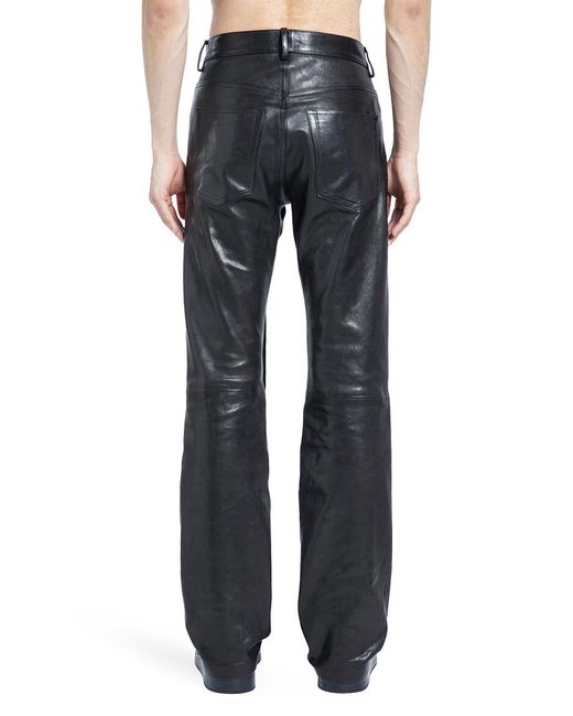 Ann Demeulemeester Blue Jonas 5 Pocket Leather Pants for men