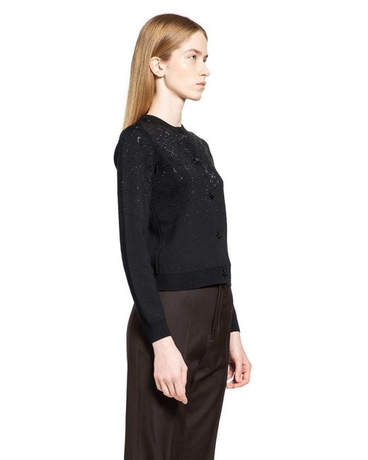 Gucci Black Gradient Gg Crystal Cardigan