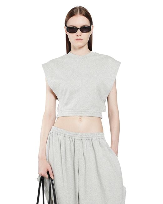 Alaïa Gray Fleece Jersey Top