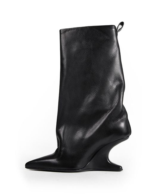 Rick Owens Black Temple Cantilever 8 Sharp Flared Boots