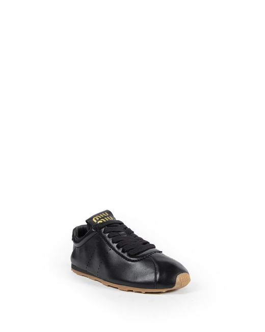 Miu Miu Black Plume Nappa Leather Sneakers