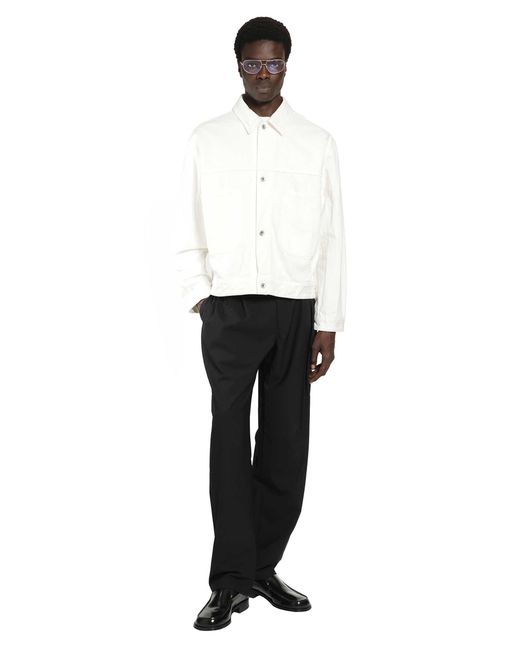 Studio Nicholson White Crinkle Denim Jacket for men
