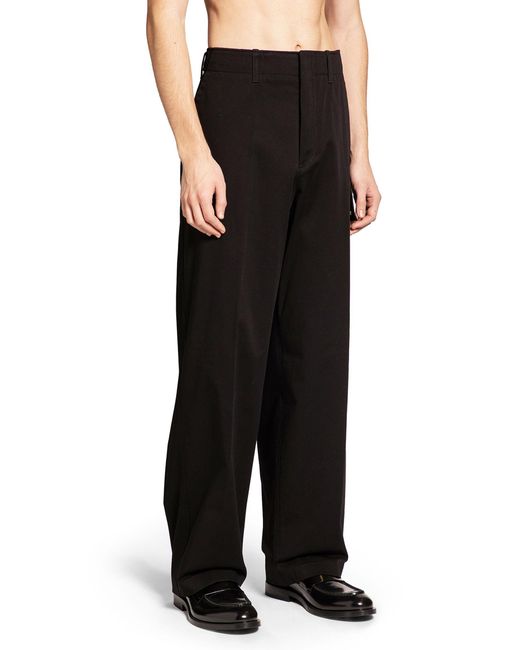 Fendi Black Cotton Gabardine Cargo Trousers for men