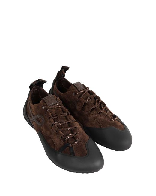 Loewe Brown Suede Grip Sneakers