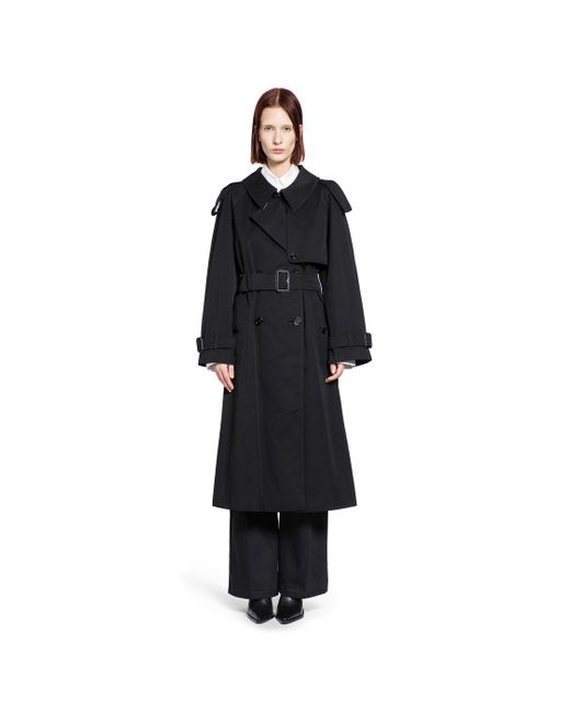 Burberry Black Long Gabardine Fitzrovia Trench Coat