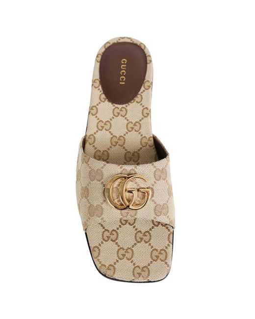 Gucci White Double G Slides