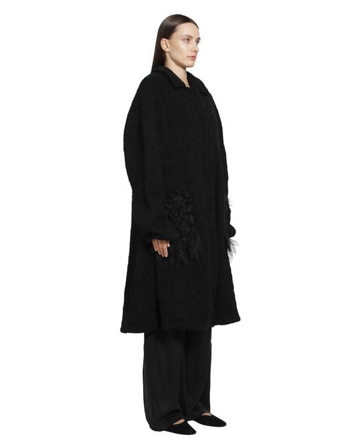 PAULINE DUJANCOURT Black Annie Alpaca Hand-Knit Coat