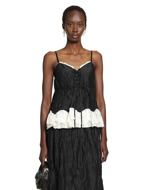 Renli Su Black Peplum Top